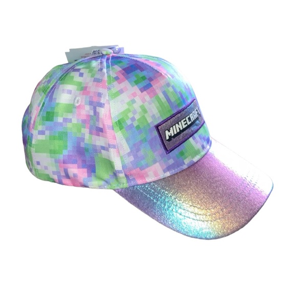 Justice And Minecraft Collaboration Pixel Multi Color Baseball Style Hat - Picture 8 of 9